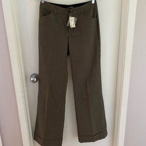 Club Monaco brown plaid wide leg pants, size 2